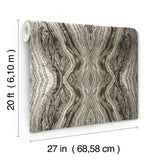 Kaleidoscope Dark Grey Peel & Stick Wallpaper with Bohemian Geode Pattern - York PSW1110RL
