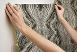 Kaleidoscope Dark Grey Peel & Stick Wallpaper with Bohemian Geode Pattern - York PSW1110RL