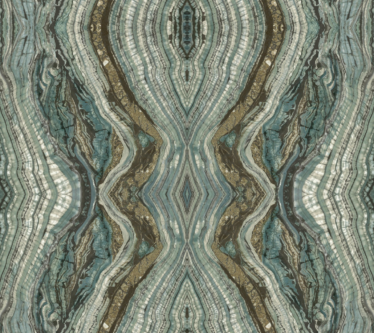 Kaleidoscope Teal Peel & Stick Wallpaper with Bohemian Geode Marble Motif - York PSW1112RL