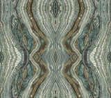 Kaleidoscope Teal Peel & Stick Wallpaper with Bohemian Geode Marble Motif - York PSW1112RL