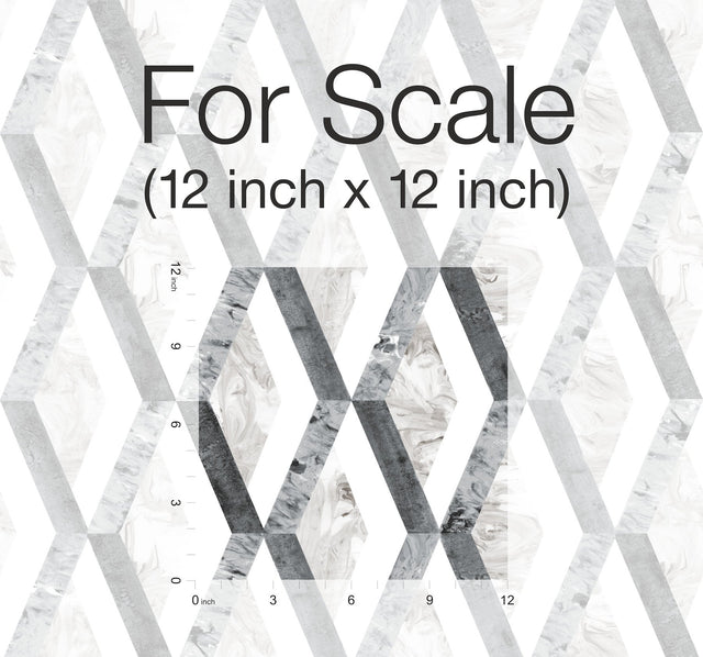 Statuary Diamond Inlay Grey Peel & Stick Wallpaper with Geometric Diamond Pattern - York PSW1116RL