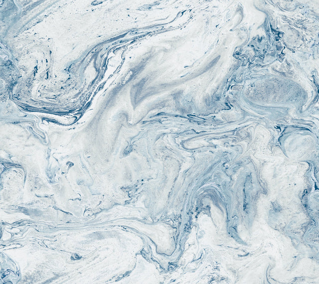 Oil & Marble Blue Premium Peel & Stick Wallpaper with Bohemian Marble Pattern - York PSW1126RL