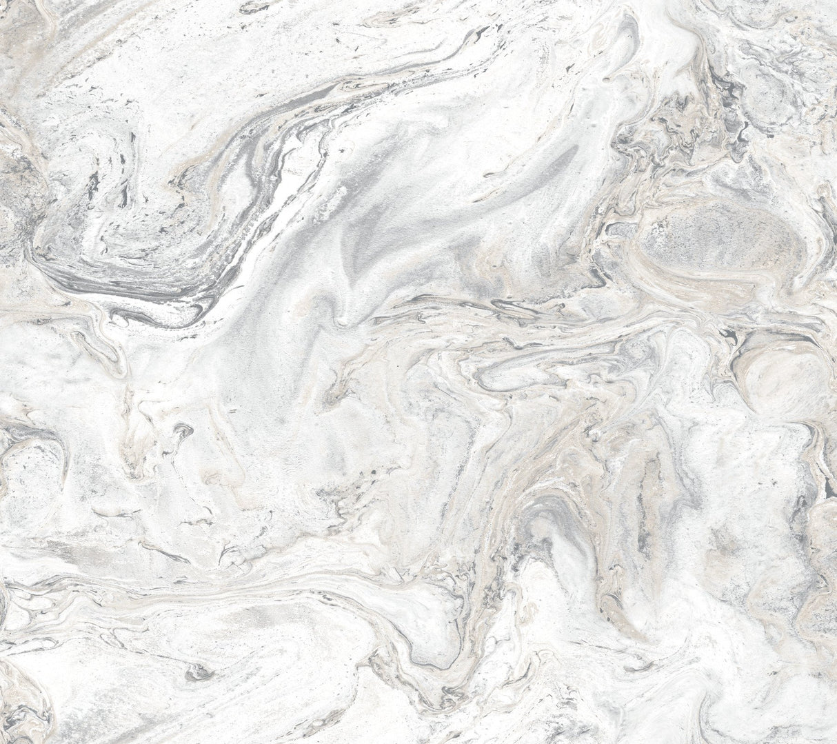 Oil & Marble White & Grey Peel & Stick Wallpaper, Matte Non-Woven Abstract Marble Pattern - York PSW1127RL
