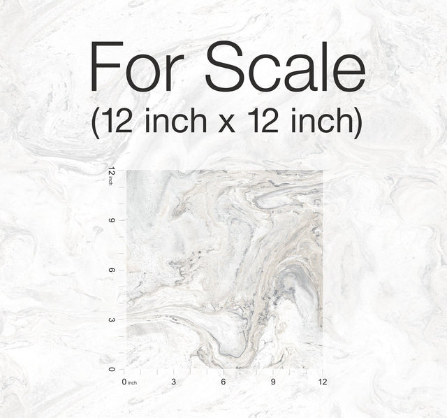 Oil & Marble White & Grey Peel & Stick Wallpaper, Matte Non-Woven Abstract Marble Pattern - York PSW1127RL
