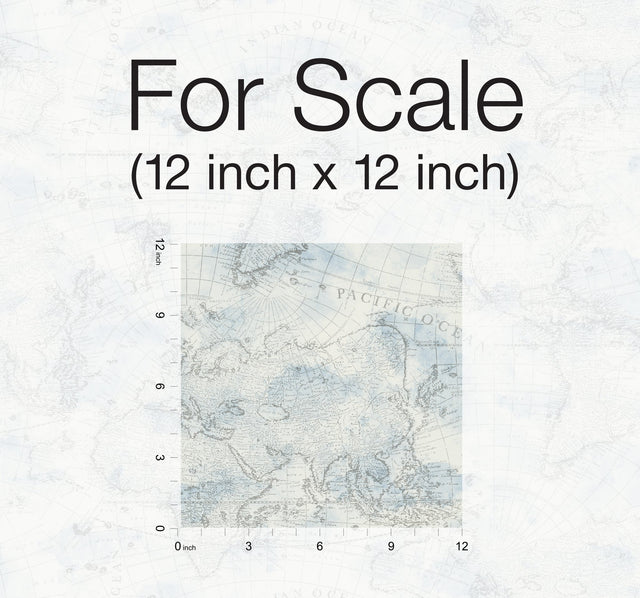 Coastal Map Blue & Grey Peel & Stick Wallpaper with Nautical Map Pattern - York PSW1131RL