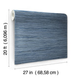 Bahia Grass Navy Peel & Stick Wallpaper with Faux Grasscloth Weave - York PSW1136RL