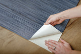 Bahia Grass Navy Peel & Stick Wallpaper with Faux Grasscloth Weave - York PSW1136RL