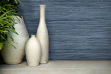 Bahia Grass Navy Peel & Stick Wallpaper with Faux Grasscloth Weave - York PSW1136RL