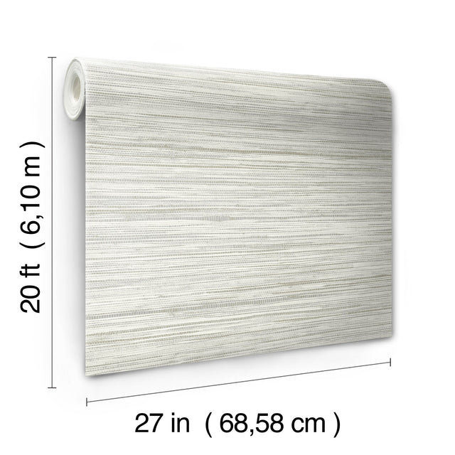 Bahia Grass Off White Peel & Stick Wallpaper with Weaves Textural Pattern - York PSW1137RL