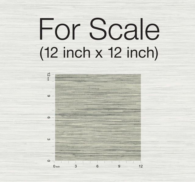 Bahia Grass Grey Peel & Stick Wallpaper with Weaves Motif - York PSW1138RL