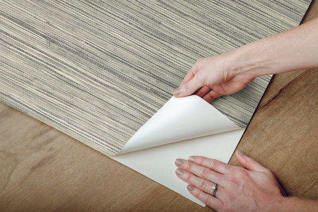 Bahia Grass Grey Peel & Stick Wallpaper with Weaves Motif - York PSW1138RL