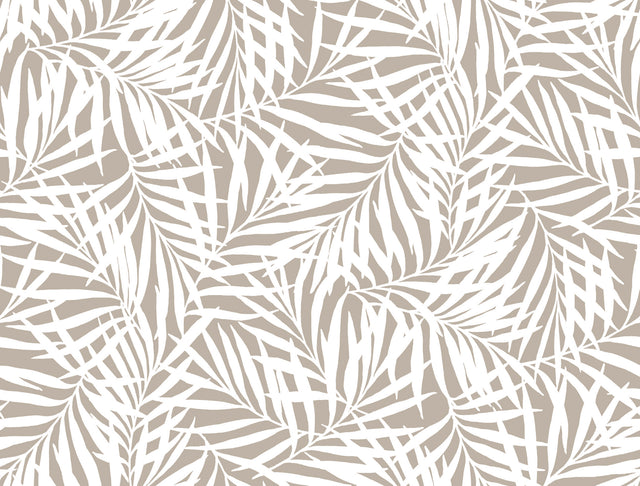 Oahu Fronds Off White Peel & Stick Wallpaper with Botanical Palm Frond Pattern - York PSW1147RL