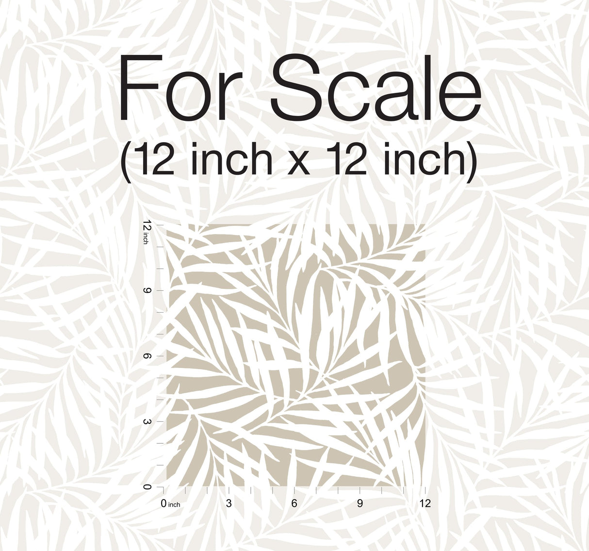 Oahu Fronds Off White Peel & Stick Wallpaper with Botanical Palm Frond Pattern - York PSW1147RL