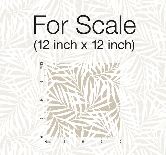 Oahu Fronds Off White Peel & Stick Wallpaper with Botanical Palm Frond Pattern - York PSW1147RL