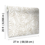 Oahu Fronds Off White Peel & Stick Wallpaper with Botanical Palm Frond Pattern - York PSW1147RL