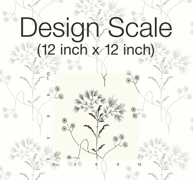 Magnolia Home Wildflower Black & White Peel & Stick Wallpaper with Floral Botanical Pattern - York PSW1153RL