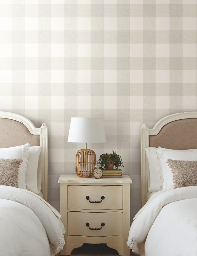 Magnolia Home Common Thread Green Peel & Stick Wallpaper with Buffalo Check Plaid - York PSW1155RL
