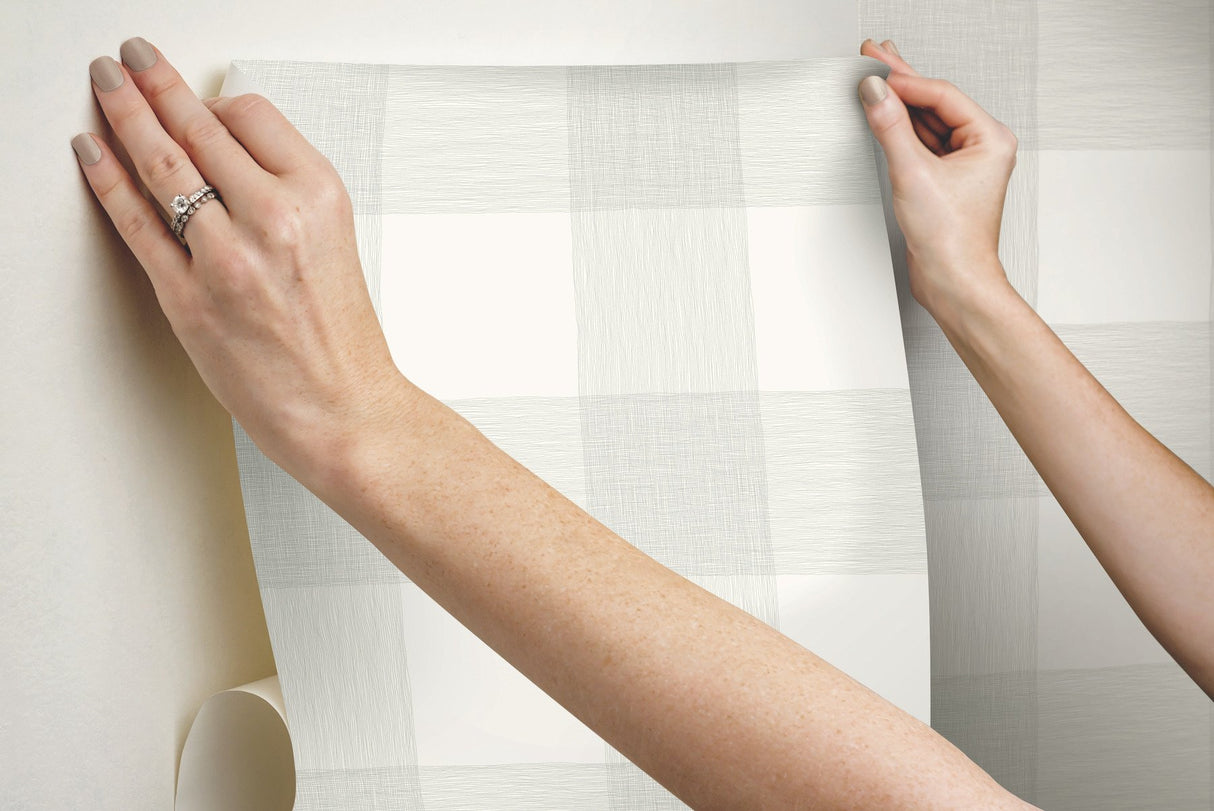 Magnolia Home Common Thread Green Peel & Stick Wallpaper with Buffalo Check Plaid - York PSW1155RL