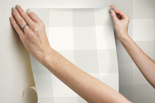 Magnolia Home Common Thread Green Peel & Stick Wallpaper with Buffalo Check Plaid - York PSW1155RL