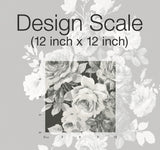 Magnolia Home Tea Rose Black & White Peel & Stick Wallpaper with Floral Rose Motif - York PSW1156RL