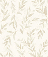 Magnolia Home Olive Branch Beige Peel & Stick Wallpaper with Botanical Farmhouse Style - York PSW1158RL