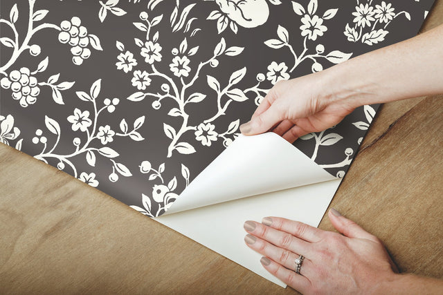 Magnolia Home Fox & Hare Black Peel & Stick Wallpaper