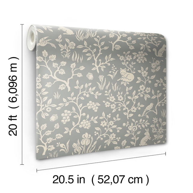 Magnolia Home Fox & Hare Grey Peel & Stick Wallpaper