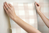Magnolia Home Watercolor Check Pink Peel & Stick Wallpaper with Plaid Watercolor Motif - York PSW1170RL