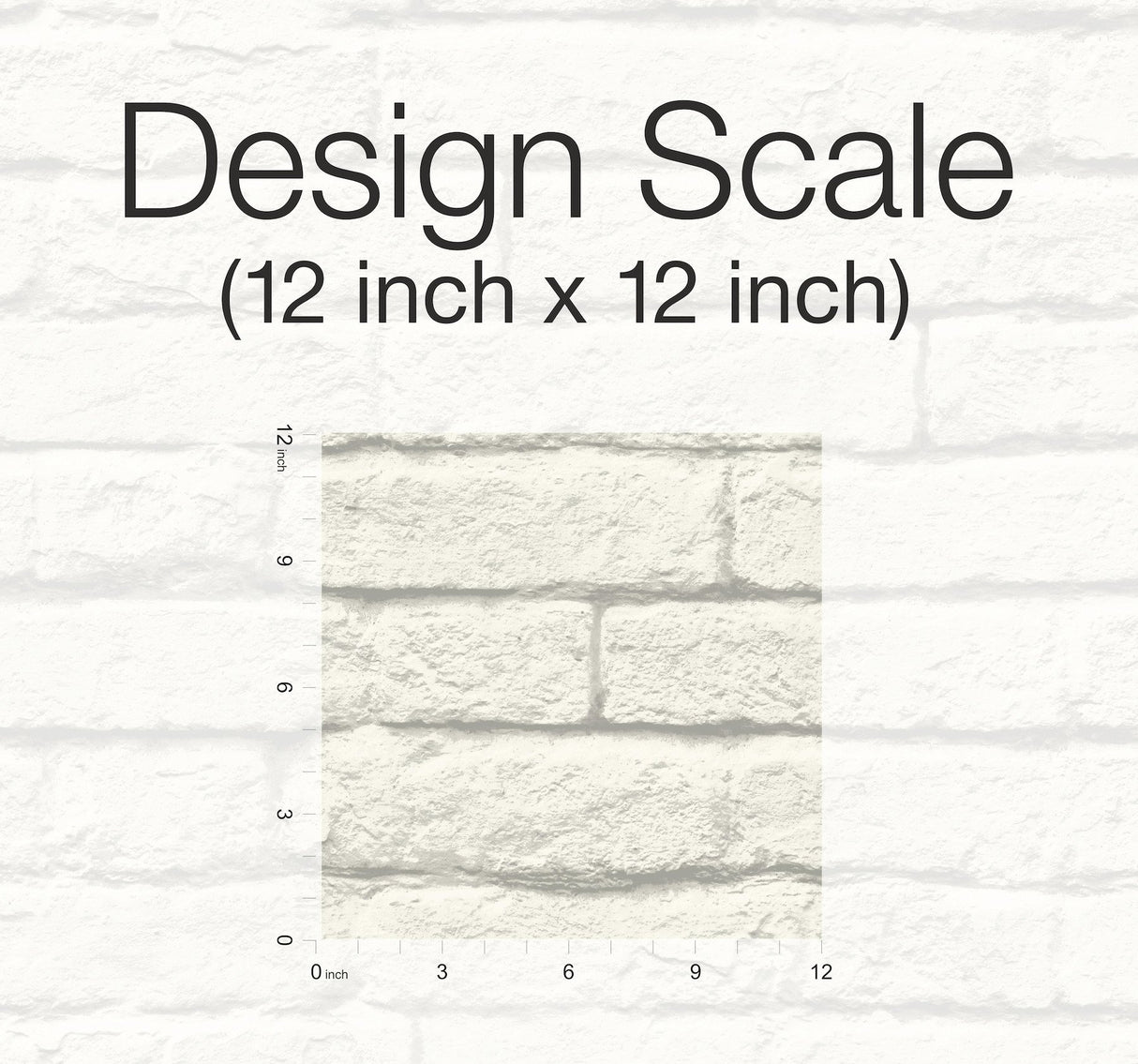 Brick & Mortar White Peel & Stick Wallpaper with Textured Brick Pattern - York PSW1174RL