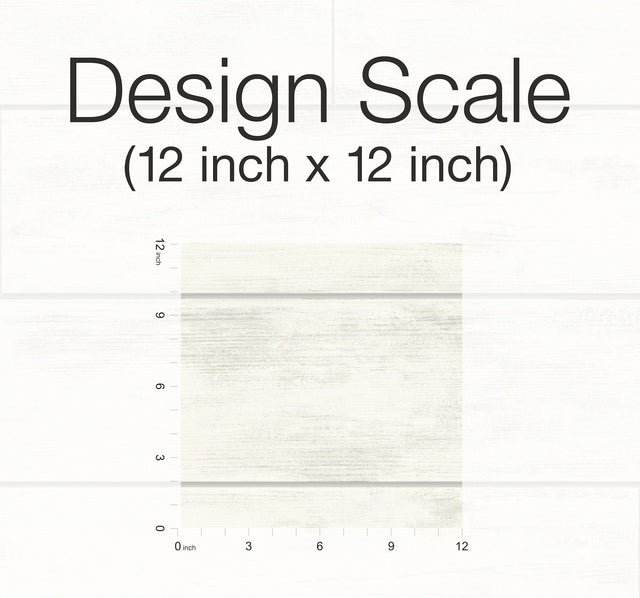 Magnolia Home Shiplap White Peel & Stick Wallpaper with Textured Wood Plank Look - York PSW1176RL