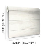 Magnolia Home Shiplap White Peel & Stick Wallpaper with Textured Wood Plank Look - York PSW1176RL