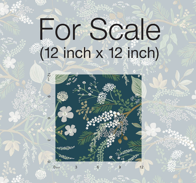 Juniper Forest Green Peel & Stick Wallpaper with Botanical Pattern - York PSW1197RL