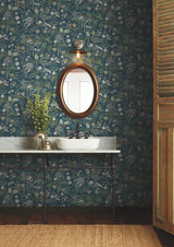 Juniper Forest Green Peel & Stick Wallpaper with Botanical Pattern - York PSW1197RL