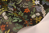 Juniper Forest Black Premium Peel & Stick Wallpaper with Botanical Woodland Motif - York PSW1198RL