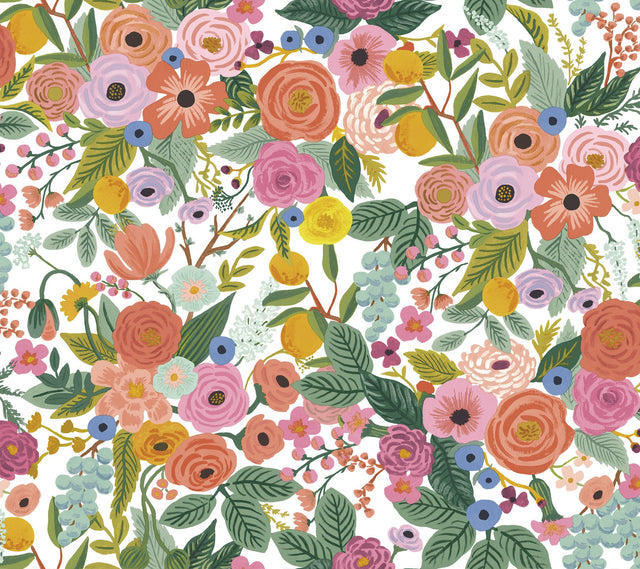 Garden Party Rose Premium Peel & Stick Wallpaper with Bold Floral Pattern - York PSW1200RL