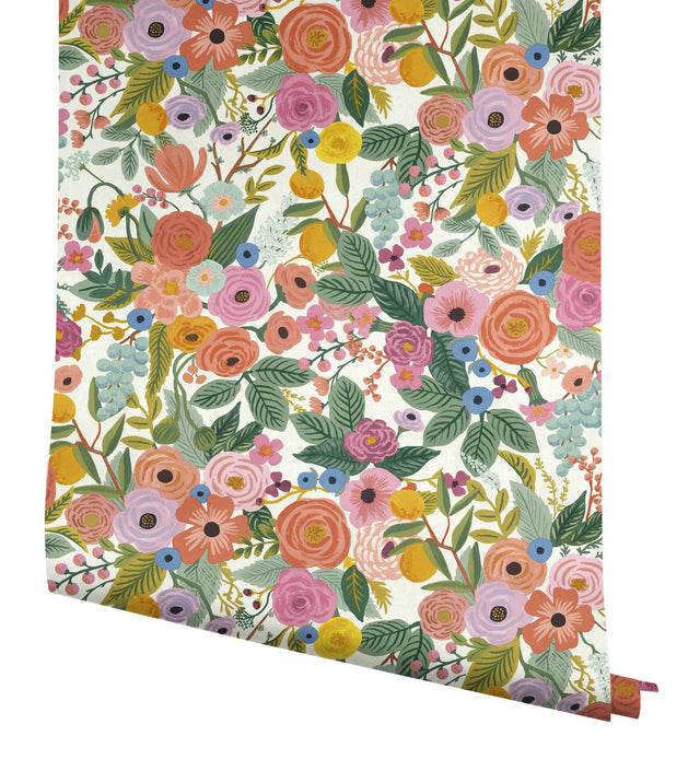 Garden Party Rose Premium Peel & Stick Wallpaper with Bold Floral Pattern - York PSW1200RL