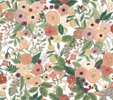 Garden Party Burgundy Peel & Stick Wallpaper with Floral Botanical Pattern - York PSW1203RL