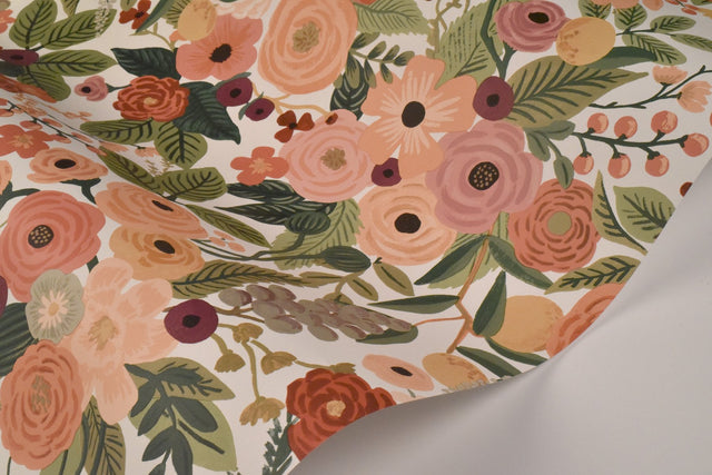 Garden Party Burgundy Peel & Stick Wallpaper with Floral Botanical Pattern - York PSW1203RL
