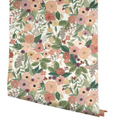 Garden Party Burgundy Peel & Stick Wallpaper with Floral Botanical Pattern - York PSW1203RL