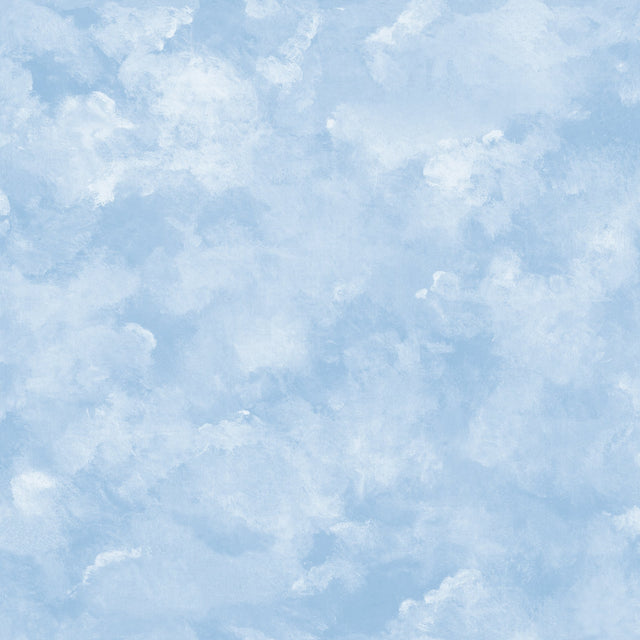 Atrium Clouds Blue Peel & Stick Wallpaper with Matte Sky Cloud Motif - York PSW1211RL