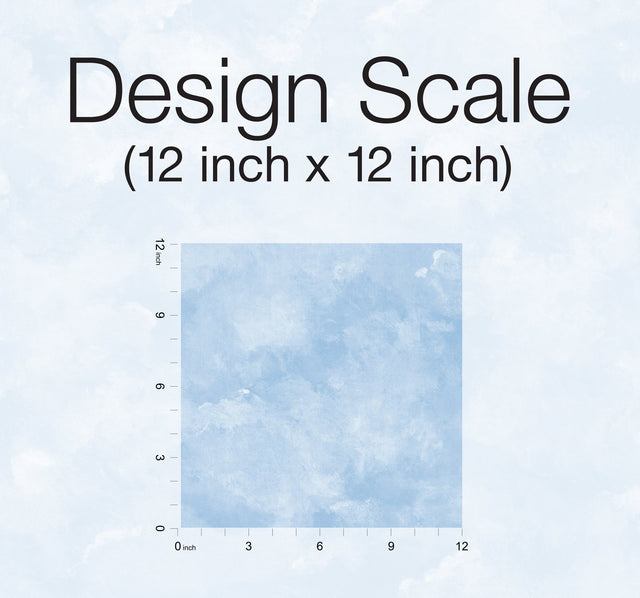 Atrium Clouds Blue Peel & Stick Wallpaper with Matte Sky Cloud Motif - York PSW1211RL