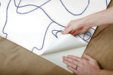 Pablo Portraits Blue Peel & Stick Wallpaper with Modern Line Art Faces - York PSW1214RL