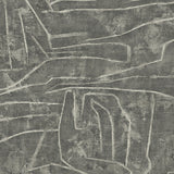 Urban Chalk Grey Peel & Stick Wallpaper with Geometric Graffiti Motif - York PSW1230RL