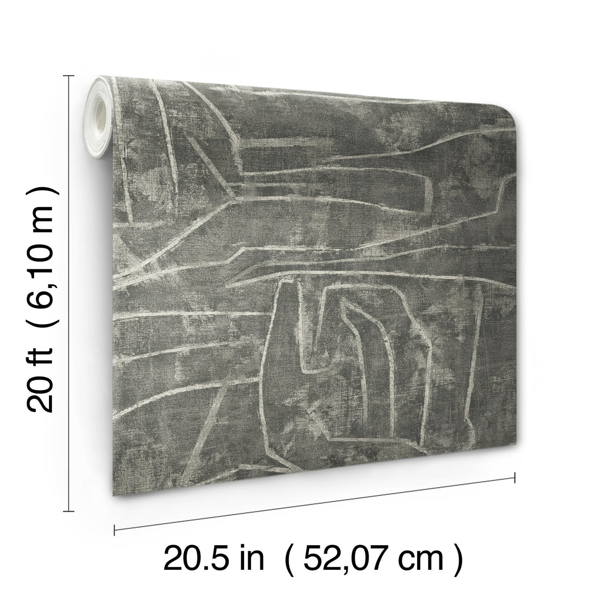 Urban Chalk Grey Peel & Stick Wallpaper with Geometric Graffiti Motif - York PSW1230RL
