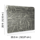 Urban Chalk Grey Peel & Stick Wallpaper with Geometric Graffiti Motif - York PSW1230RL