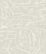Urban Chalk Beige Peel & Stick Wallpaper with Geometric Chalk Motif - York PSW1231RL