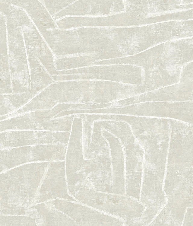 Urban Chalk Beige Peel & Stick Wallpaper with Geometric Chalk Motif - York PSW1231RL