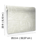Urban Chalk Beige Peel & Stick Wallpaper with Geometric Chalk Motif - York PSW1231RL