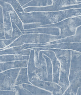 Urban Chalk Blue Peel & Stick Wallpaper with Geometric Chalk Motif - York PSW1232RL