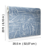 Urban Chalk Blue Peel & Stick Wallpaper with Geometric Chalk Motif - York PSW1232RL